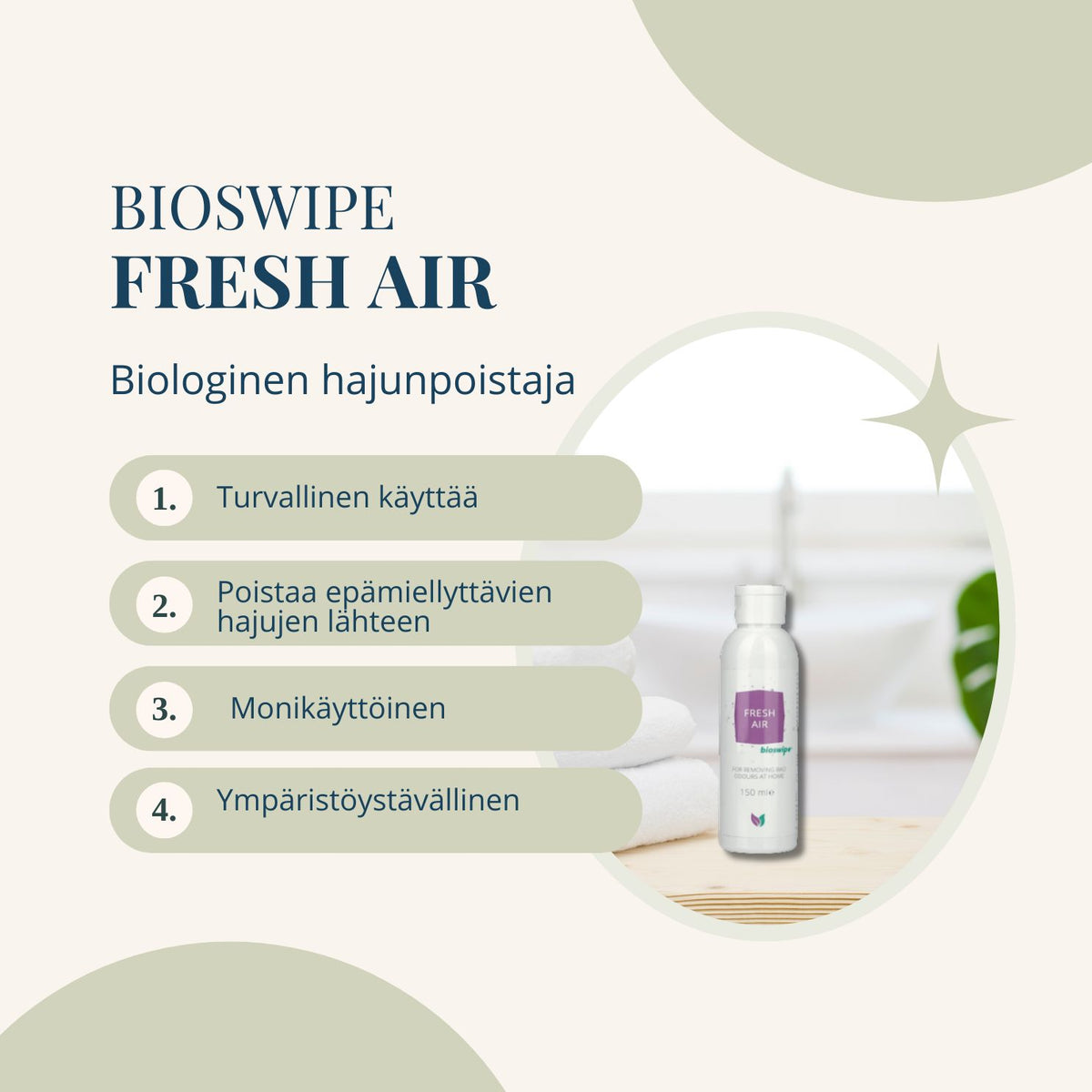 BioSwipe Fresh Air -hajunpoistajatiiviste 150 ml