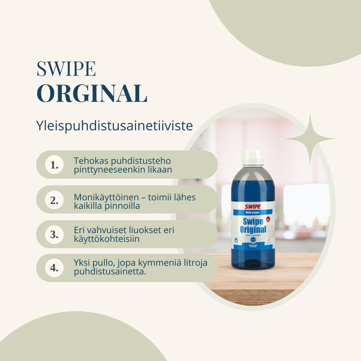 Swipe Original -yleispuhdistusainetiiviste 500 ml