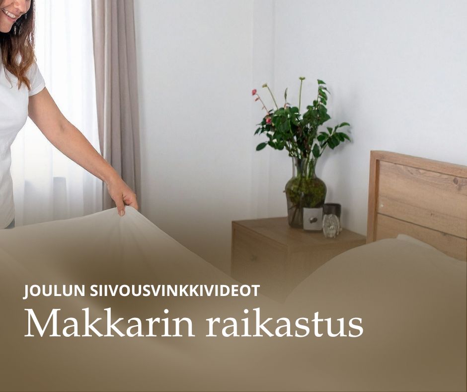 Sängyn tamppaaminen ja lakanoiden vaihto