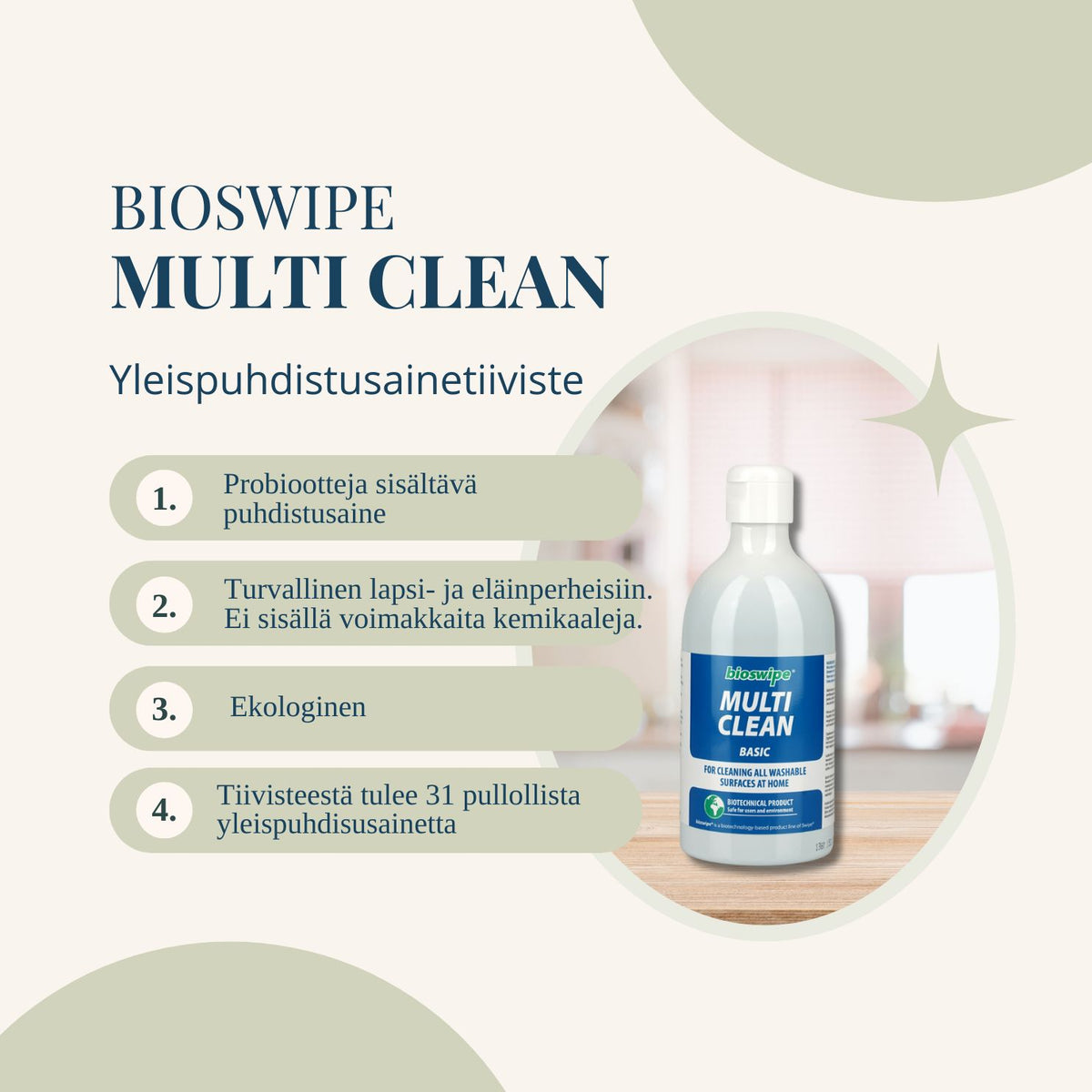 BioSwipe Multi Clean Basic -probioottinen yleispuhdistusainetiiviste 500 ml