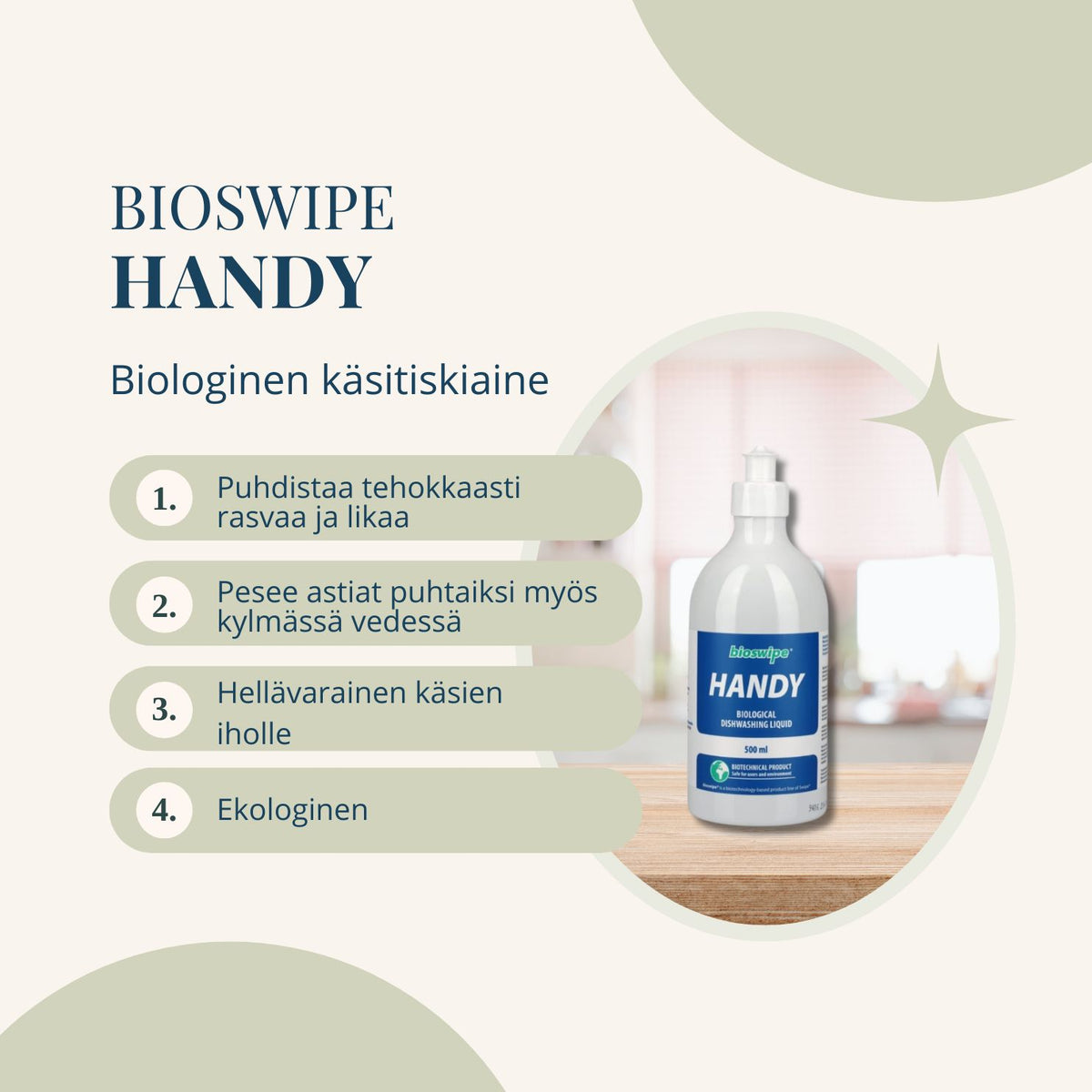 BioSwipe Handy -käsitiskiainetiiviste 500 ml